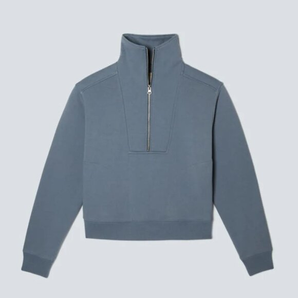 Everlane Cotton The Track Half-Zip in Faded Blue M - Picture 3 of 7